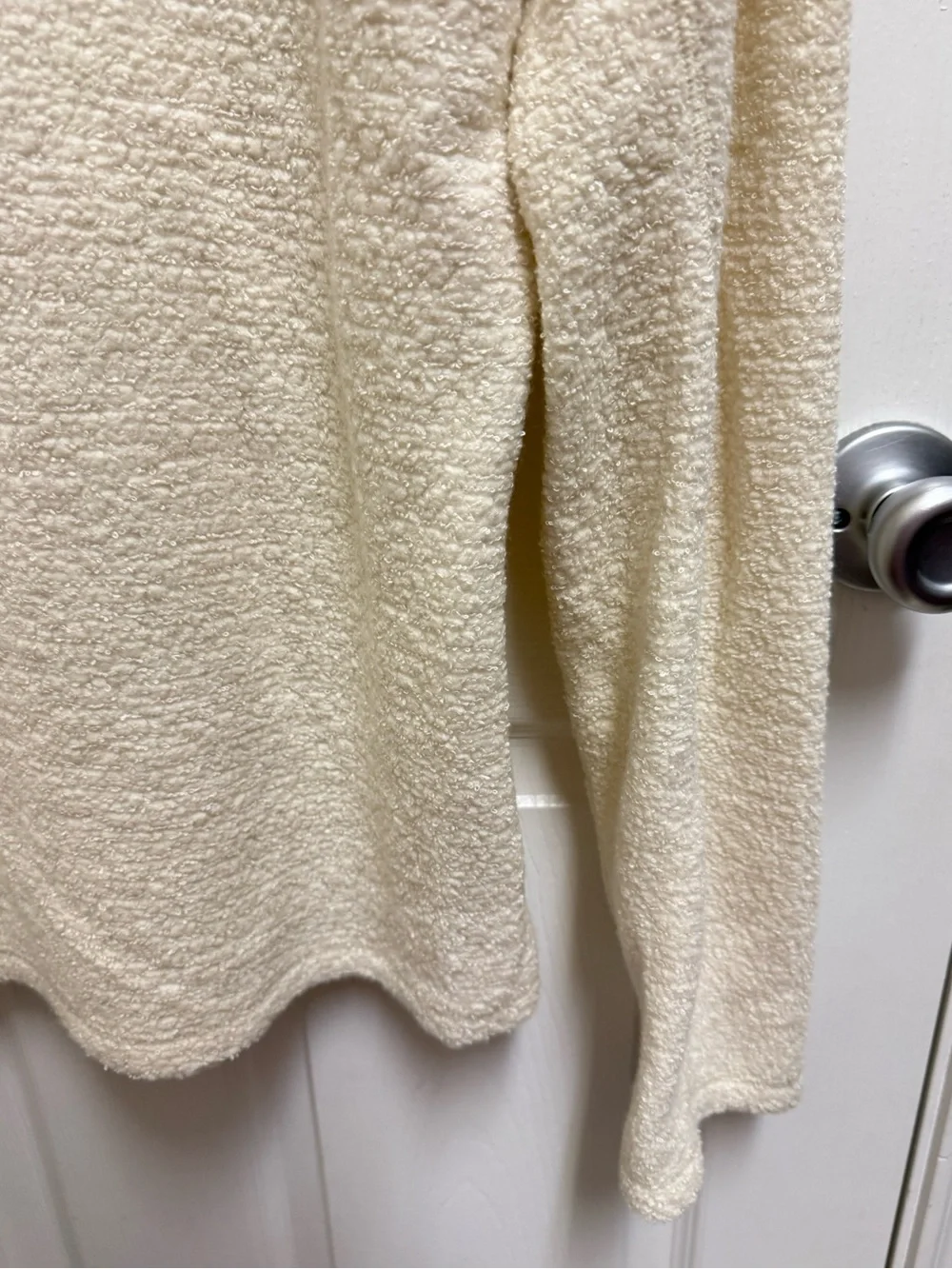 Amundsen Cream Sherpa Quarter Zip Pullover Sweater